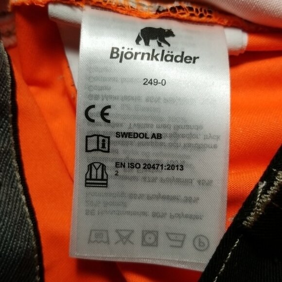 Men's Bjornklader Hivis Work Pants Orange Black US 40/EU 56 - Picture 7 of 8